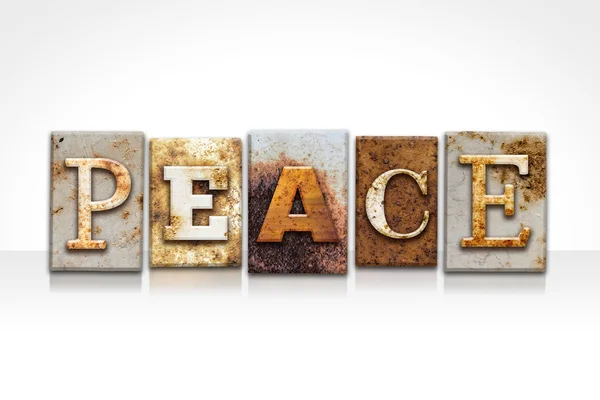 Peace Letterpress Concept Isolated on White — Stock Photo, Image