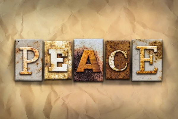 Peace Concept Rusted Metal Type — Stock Photo, Image