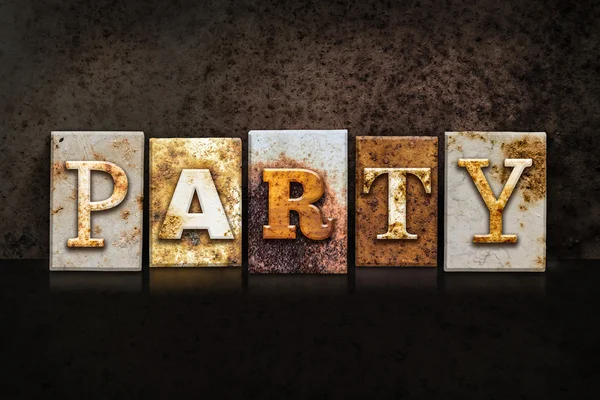 Party Letterpress Concept on Dark Background — Stock Photo, Image