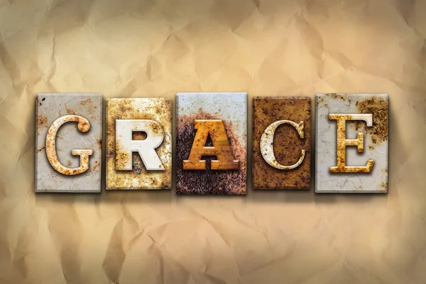 Grace Concept Rusted Metal Type — Stock Photo, Image