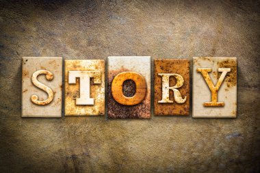 Hikaye kavramı Letterpress deri Tema