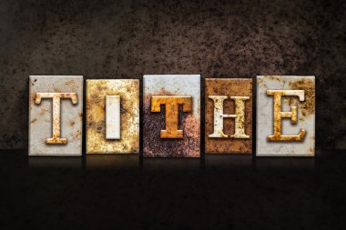 Tithe Letterpress Concept on Dark Background