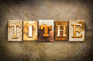 Tithe Concept Letterpress Leather Theme clipart