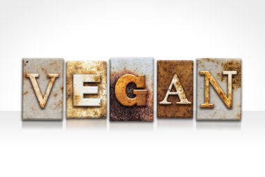 Vegan Letterpress Concept Isolated on White