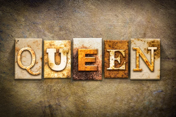 Kraliçe kavramı Letterpress deri Tema — Stok fotoğraf