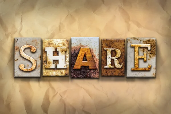 Share Concept Rusted Metal Type — Stock Photo, Image