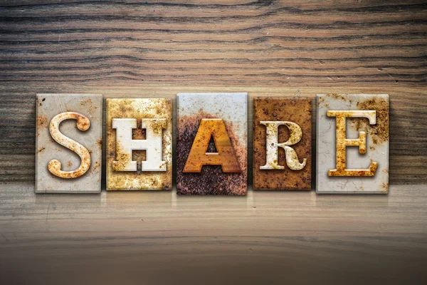 Share Concept Letterpress Theme — Stock Photo, Image
