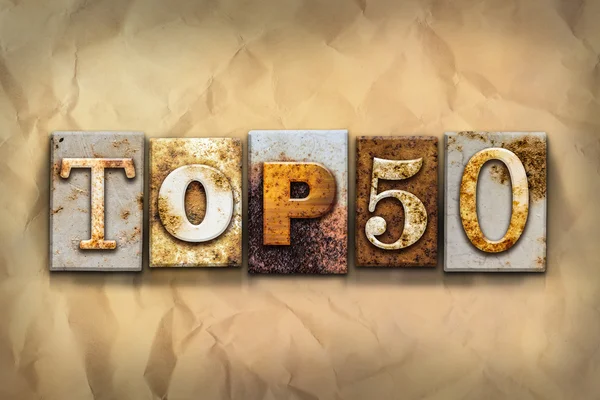 Top 50 Concept Rusted Metal Type — Stock Photo, Image