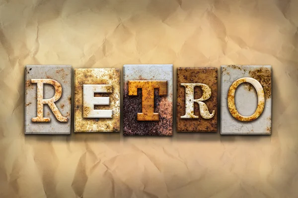 Retro Concept Rusted Metal Type — Stock Photo, Image
