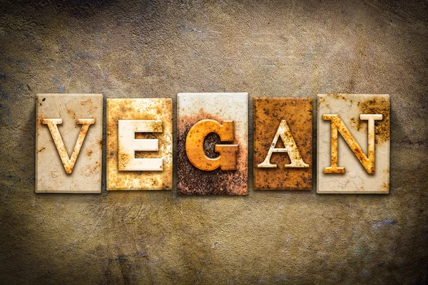 Vegan Concept Letterpress Leather Theme — Stock Photo, Image