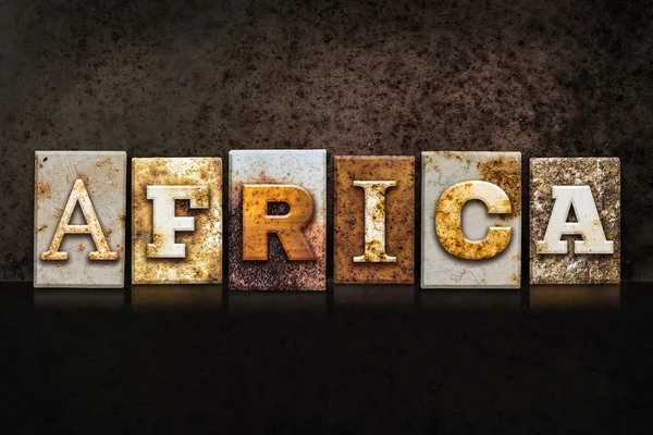 Africa Letterpress Concept su sfondo scuro — Foto Stock