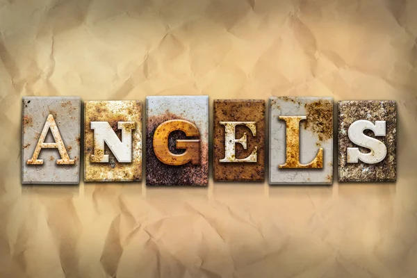 Angels Concept Rusted Metal Type — Stock Photo, Image