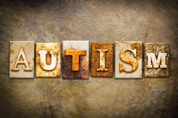 Autism konceptet boktryck läder tema — Stockfoto