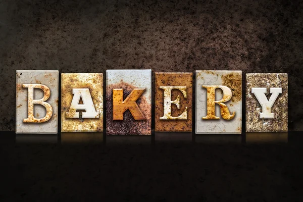 Bakery Letterpress Concept on Dark Background — Stock Photo, Image