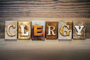 Din adamlarının kavramı Letterpress Tema