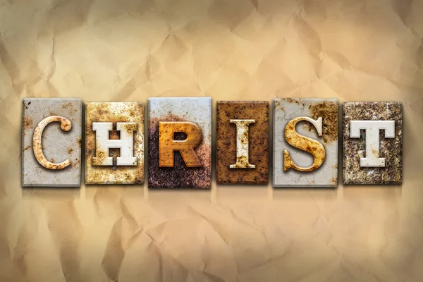 Christ Concept Rusted Metal Type — Stock Photo, Image