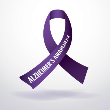 Alzheimer hastalığı farkındalık şerit illüstrasyon