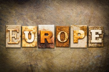 Europe kavramı Letterpress deri Tema
