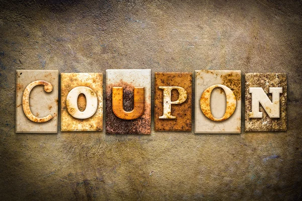 Coupon Concept boekdruk leder thema — Stockfoto