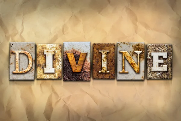 Divine Concept Rusted Metal Type — Stock Photo, Image