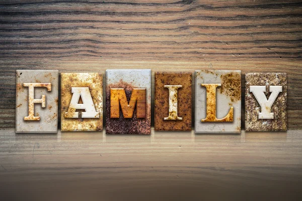 Concepto de familia Letterpress Theme — Foto de Stock