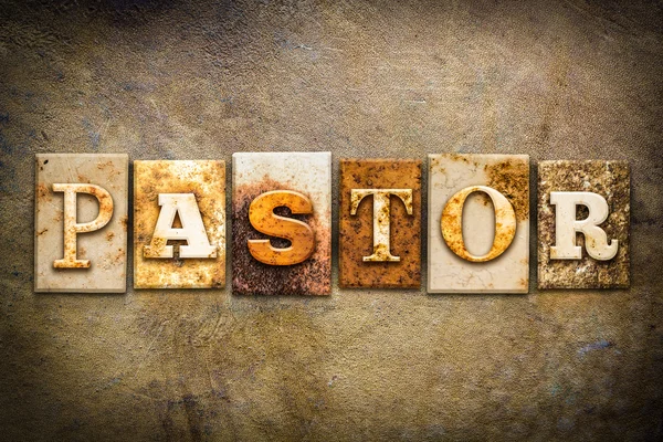 Pastor Concept boekdruk leder thema — Stockfoto