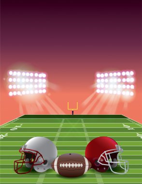 American Football Field at Sunset