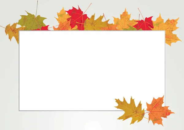 Autum Leaves Copyspace Border Illustration — Stock Vector