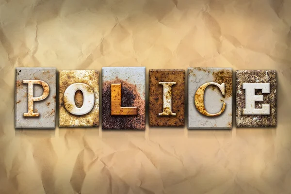 Police Concept Rusted Metal Type — Stock Photo, Image