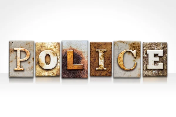 Police Letterpress Concept Isolated on White — Stock Photo, Image