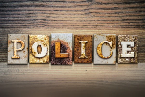 Conceito policial tema de tipografia — Fotografia de Stock