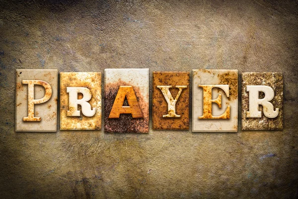 Gebetskonzept Buchdruck Leder Thema — Stockfoto