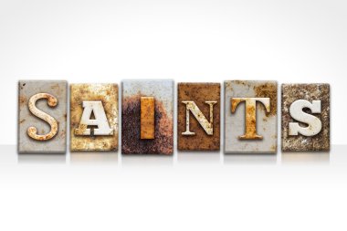 Aziz Letterpress kavramı üzerinde beyaz izole