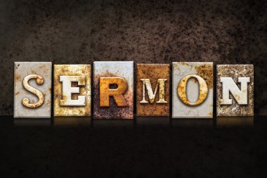 Vaaz Letterpress kavramı koyu arka plan üzerinde