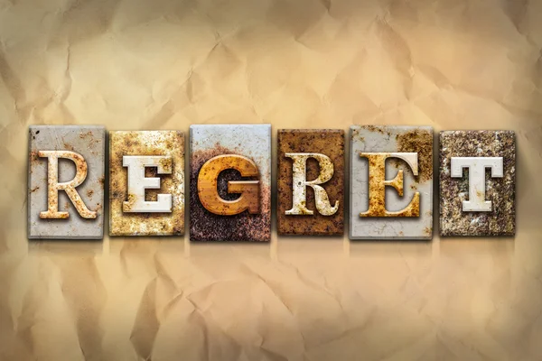 Regret Concept Rusted Metal Type — Stock Photo, Image