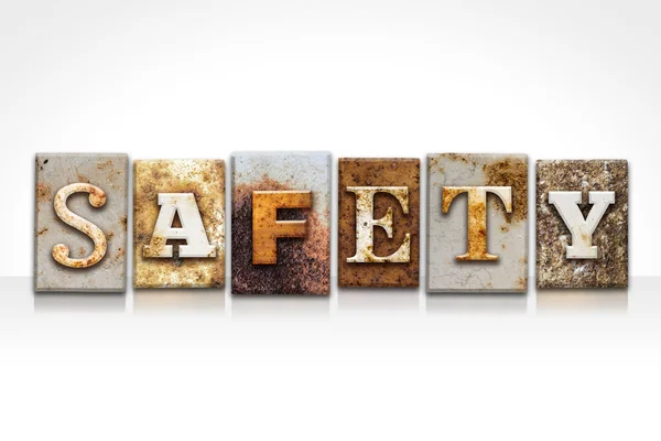 Safety Letterpress Concept Isolated on White — Stock Photo, Image