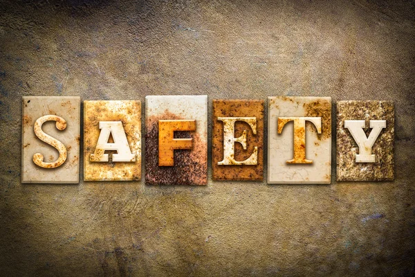 Safety Concept Letterpress Leather Theme — Stock Photo, Image