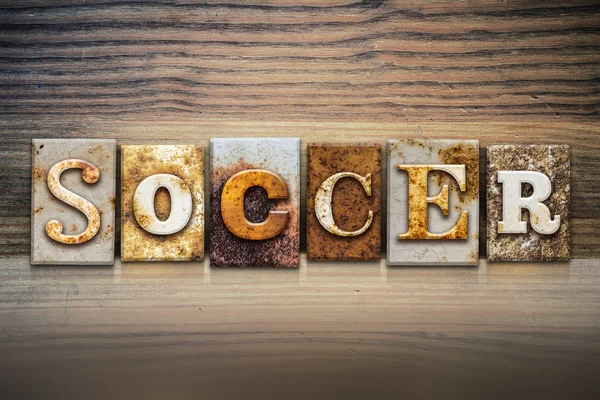 Soccer Concept Letterpress Theme — Stock Photo, Image