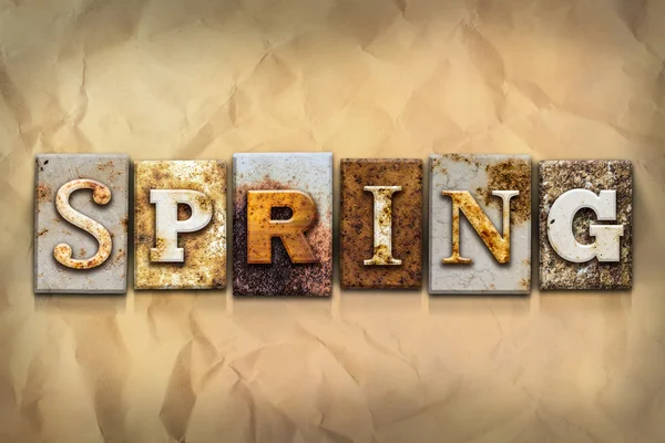 Spring Concept Rusted Metal Type — Stock Photo, Image