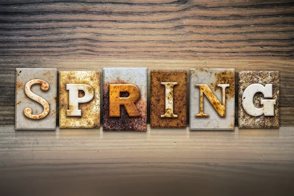 Tema de primavera Concepto Letterpress —  Fotos de Stock