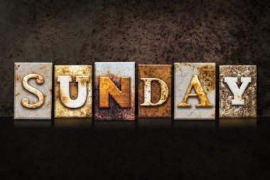 Pazar Letterpress kavramı koyu arka plan üzerinde