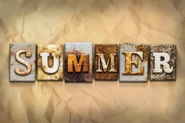 Summer Concept Rusted Metal Type — Stock Photo, Image