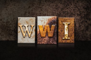 WWI Letterpress Concept on Dark Background clipart