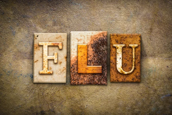 Tema de cuero de tipografía de concepto de gripe — Foto de Stock