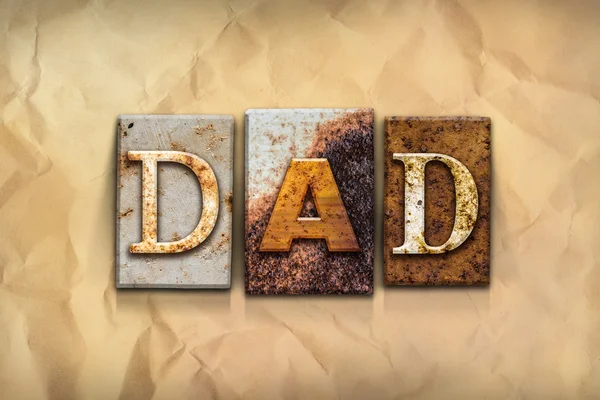 Dad Concept Rusted Metal Type — Stock Photo, Image