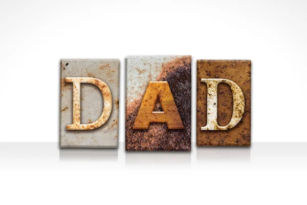 Dad Letterpress Concept Isolated on White — Stock Photo, Image