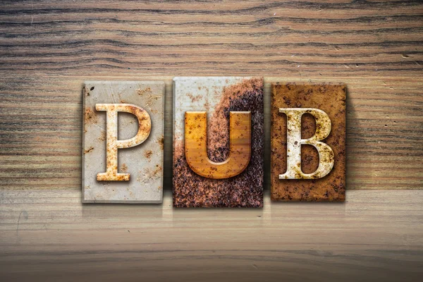 Pub Concept Letterpress Theme — Stock Photo, Image