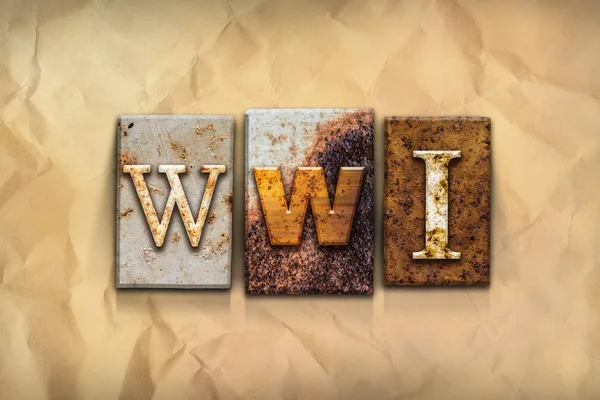 WWI Concept Rusted Metal Type — Stock Photo, Image