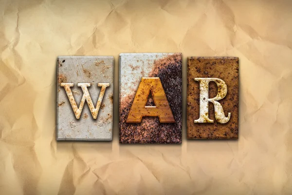 War Concept Rusted Metal Type — Stock Photo, Image