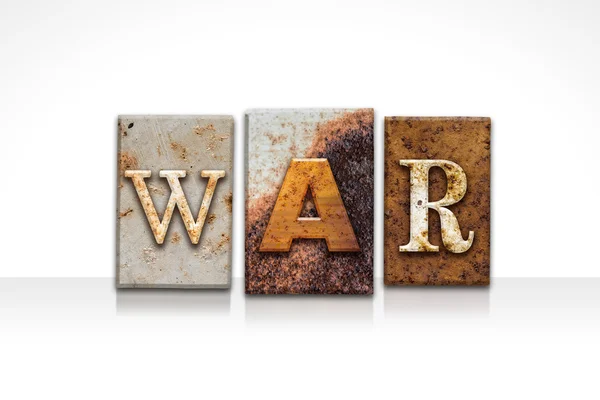 War Letterpress Concept Isolated on White — Stock Photo, Image